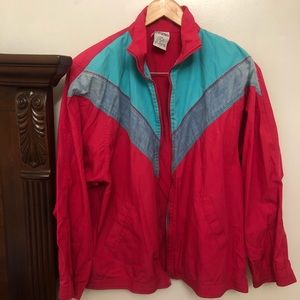 Hot pink retro oversized medium windbreaker